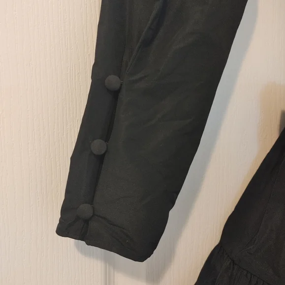 Sandra Mansour H&M Black Ruffled Dress Wrap Bow Small - Picture 7 of 8